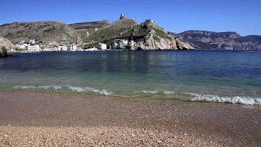 Shingle Beach & Waves, Balaklava, Crimea, Ukraine