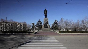 Zebra Crossing & Yellow Mini Bus, Sevastopol, Crimea, Ukraine