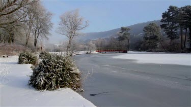 Frozen Small Lake, Weaponness Valley, Mere, Scarborough, England