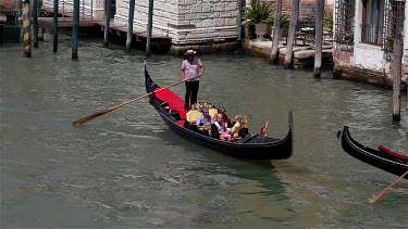Gondola From Rialto Bridge, Venice, Italy