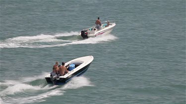 Two Speed Boats On Sea, Lido, Venice, Italy