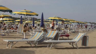Parasols Blowing In The Wind, Lido, Venice, Italy