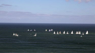 Yacht Racing In South Bay, Scarborough, North Yorkshire, England