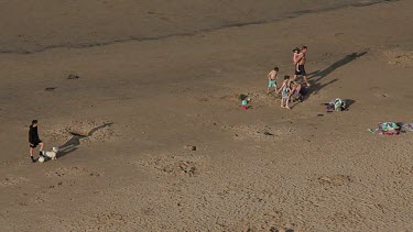 Boy, Dog & Children, Saltburn-By-The-Sea, North Yorkshire, England