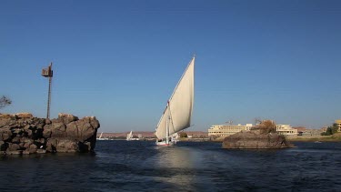 Feluccas On River Nile, Aswan, Egypt