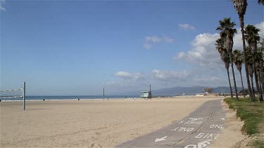 Cycle Path Venice & Boardwalk, Venice Beach, Venice, California, Usa