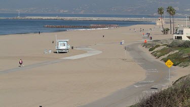 Cycle Path Dockweiler State Beach, El Segundo, California, Usa