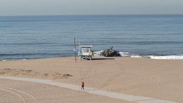 Cycle Path Dockweiler State Beach, El Segundo, California, Usa