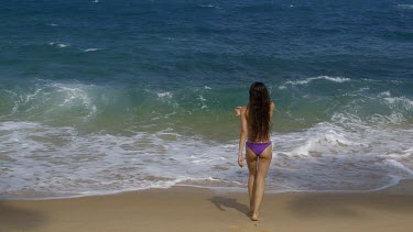 Woman Walks Into Indian Ocean, Tangalle, Sri Lanka