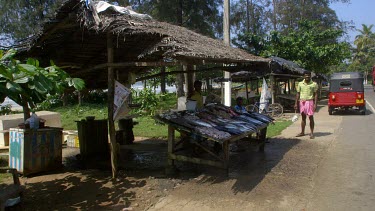 Cyclist Buys Fresh Fish, Weligama, Sri Lanka, Asia