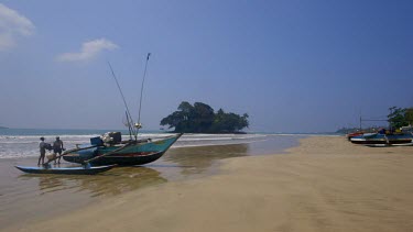 Fishing Boat Near Taprobane Island, Weligama, Sri Lanka, Asia