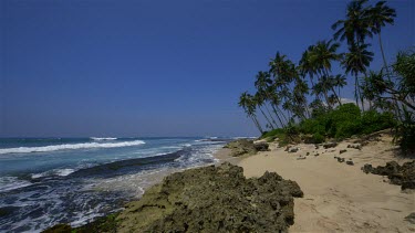 Indian Ocean Beach & Coconut Palm Trees, Midigama, Sri Lanka