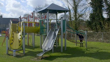 Young Girl On Slide, Lambourne, England