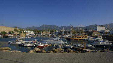 Castle Walls & Boats In Harbour, Kyrenia, Northern Cyprus