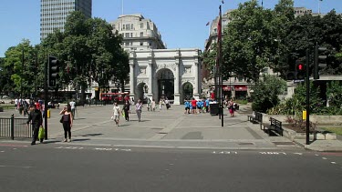 Marble Arch & Pedestrian Crossing, London, England