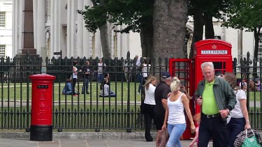 Red Royal Mail Letter Box & Red Telephone Box, London, England