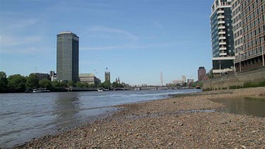 Lambeth Bridge, Houses Of Parliament & London Eye From River Thames, London, England