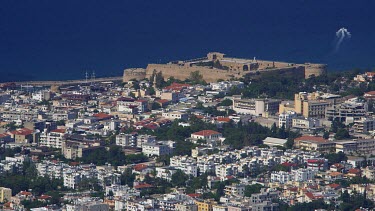 Castle, Mediterranean Sea & Kyrenia, From Kantara Castle, Cyprus, Northern Cyprus