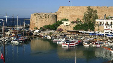 Boats In Harbour & Restaurants, Kyrenia, Northern Cyprus