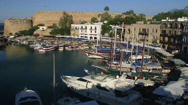 Boats In Harbour & Restaurants, Kyrenia, Northern Cyprus