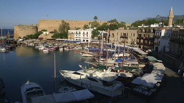 Boats In Harbour & Restaurants, Kyrenia, Northern Cyprus