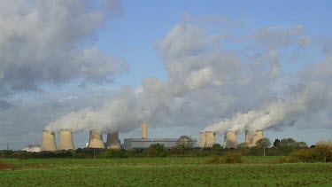 Cooling Towers & Chimney, Drax Power Station, Drax, North Yorkshire, England