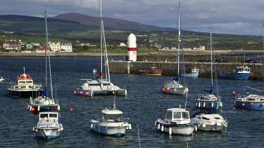 Pleasure & Fishing Boats In Harbour, Port Saint Mary, Isle Of Man, British Isles