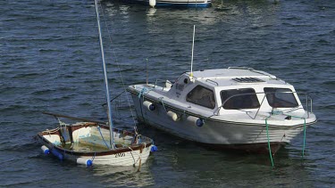 Flooded Pleasure Boats In Harbour, Port Saint Mary, Isle Of Man, British Isles