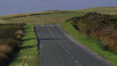 Red Ferrari 458 Spider Car & Hills, Isle Of Man, British Isles