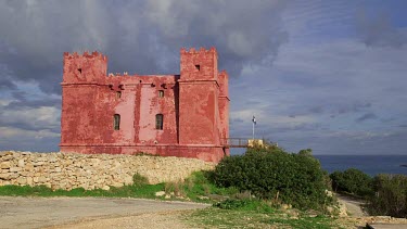 The Red Saint Agatha'S Tower, Mellieha, Malta