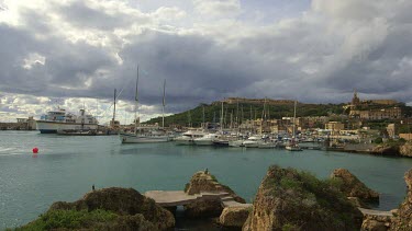 Channel Line Ferry Arrives At Dock, Mgarr, Gozo, Malta