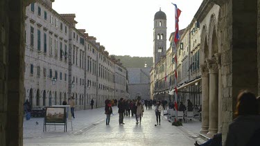 Placa Street Scene & Franciscan Monastery, Old Town, Dubrovnik, Croatia
