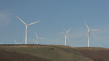 Wind Turbines On Moor, Wolstenholme, Lancashire