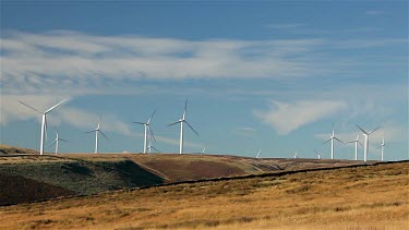 Wind Turbines On Moor, Near, Wolstenholme, Lancashire