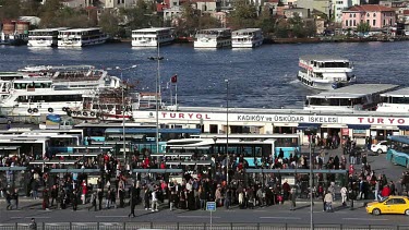 Queues At Bus Station, Eminonu, Istanbul, Turkey