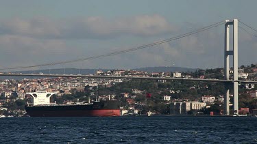 Xin Bin Hai Ship & Bosphorus Suspension Bridge, Istanbul, Turkey