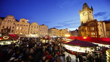 Christmas Market & Old Town Hall, Prague & Czech Republic