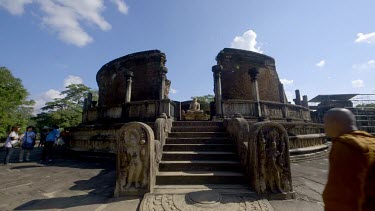 Vatadage, Tourists & Buddhist Monk, Polonnaruwa, Sri Lanka