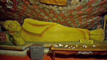 Reclining Buddha At Aluvihara Rock Cave Temple, Matale, Sri Lanka