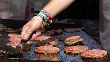 Burgers & Bacon On Hot Griddle, The Great Yorkshire Show, North Yorkshire