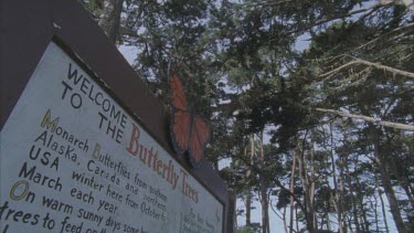 tourist sign advertising butterfly park