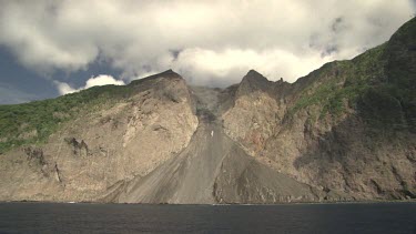 Komba volcano erupting