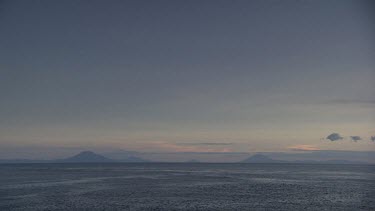 Mist over the sea and distant islands