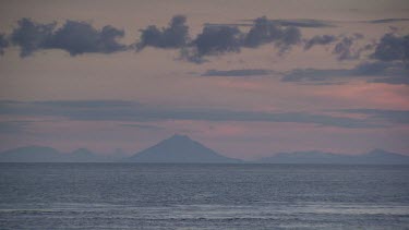 Mist over the sea and distant islands