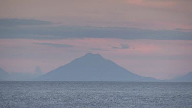 Mist over the sea and distant islands