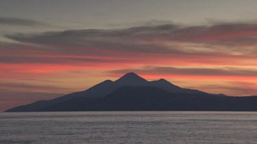 Sunset over the ocean and coast