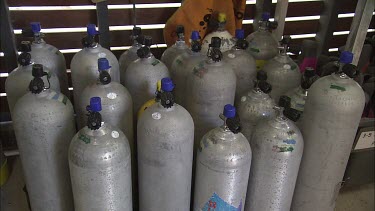 Oxygen tanks for scuba diving