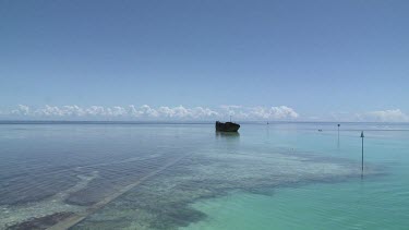 Shipwreck wrecked boat on heron island