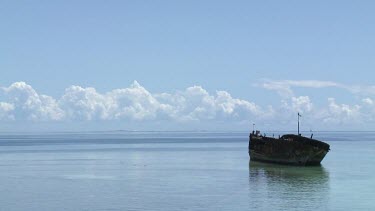 Shipwreck wrecked boat on heron island