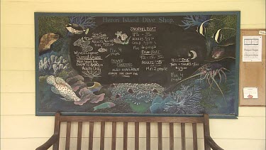 Heron Island Dive Shop. Timetable. Board